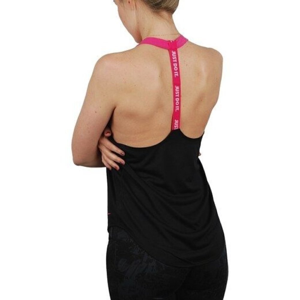 Nike Elastika Solid Black & Pink Racerback Athlet… - image 2